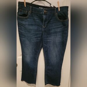 Old Navy cropped flare non distressed darker washed jeans size 14R